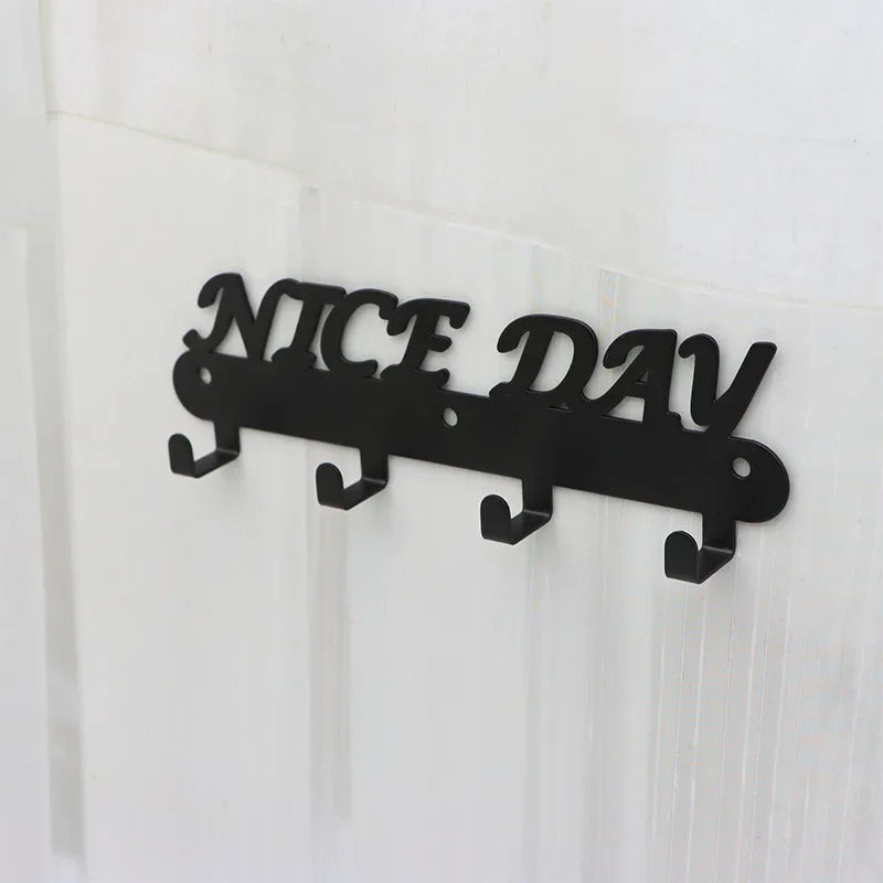 porte cles mural noir lettres alohomora crochets metal moderne organisateur clefs maison
