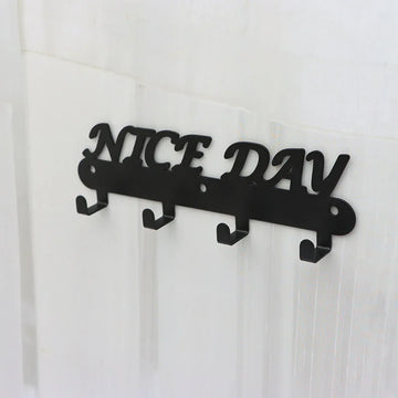 porte cles mural noir lettres alohomora crochets metal moderne organisateur clefs maison