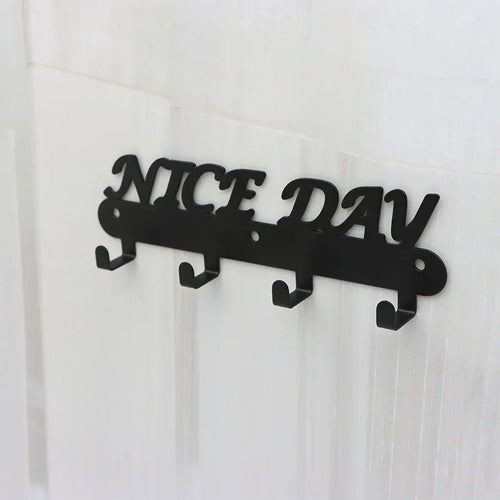 porte cles mural noir lettres alohomora crochets metal moderne organisateur clefs maison