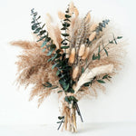 décoration intérieure bouquet fleurs séchées eucalyptus pampa naturel rustique beige vert