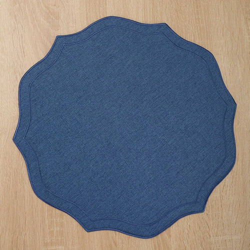 serviettes table bleu marine toile lin classique respectueuses l'environnement opaques pliées