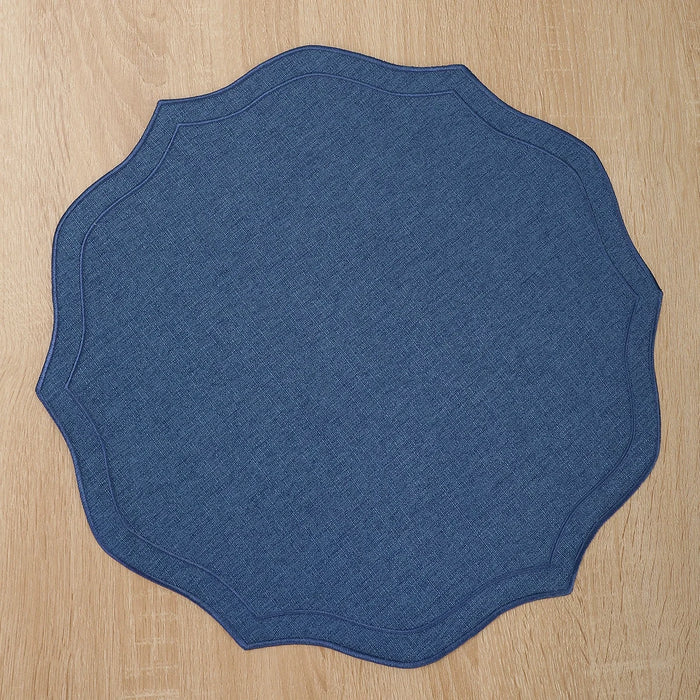 serviettes table bleu marine toile lin classique respectueuses l'environnement opaques pliées