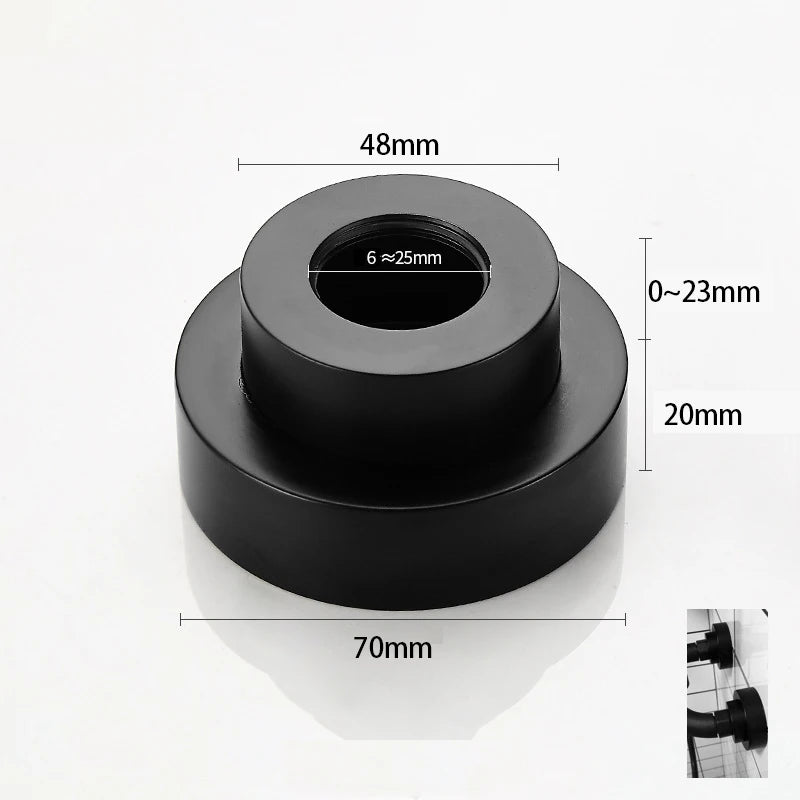 support robinet noir mat moderne adhésif facile salle bains épuré fixations internes externes dimension