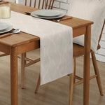 table cheminement lin beige moderne lignes ondulées réutilisable décoration table manger farmhouse
