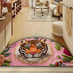 tapis polyester antidérapant moderne rose tigre floral entrée intérieure maison
