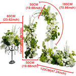 décoration florale arche vert roses hortensias delphiniums mariage romantique extérieur événement festive