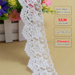 dentelle florale blanc brodée transparente 5cm largeur tissu decoratif tricotage accessoire couture