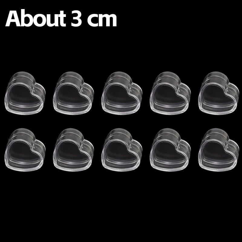 boîtes rangement transparentes coeur couvercle pression conteneurs organisateurs bijoux bonbons mini boîte 100pcs 10pcs