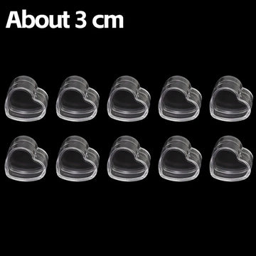 boîtes rangement transparentes coeur couvercle pression conteneurs organisateurs bijoux bonbons mini boîte 100pcs 10pcs