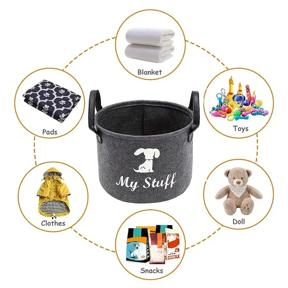 panier rangement jouets chien couverture peluche snacks animaux organisation blanche motifs