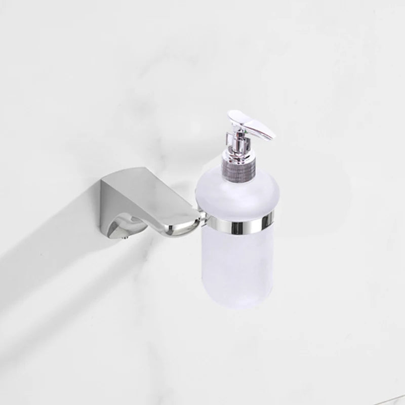 accessoires salle bain chrome porte serviettes double porte savon papier toilette brosse wc moderne