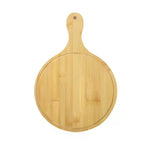 planche découper bois clair grain naturel fourchette couteau classique service pizza steak collation