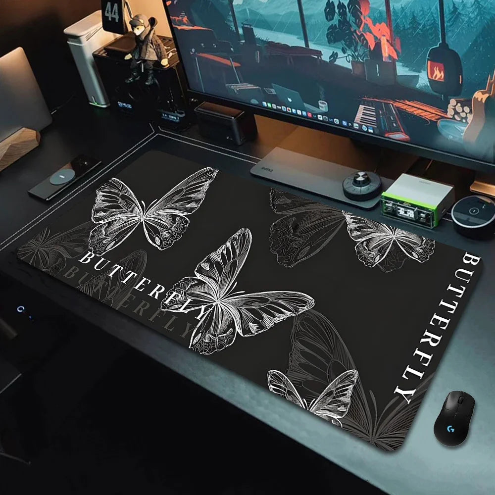 tapis souris waterproof moderne blanc rose bleu noir coeurs points