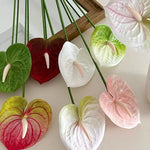 décoration intérieure plante artificielle feuilles ovales moderne vase boîte enjoy life rouge vert blanc
