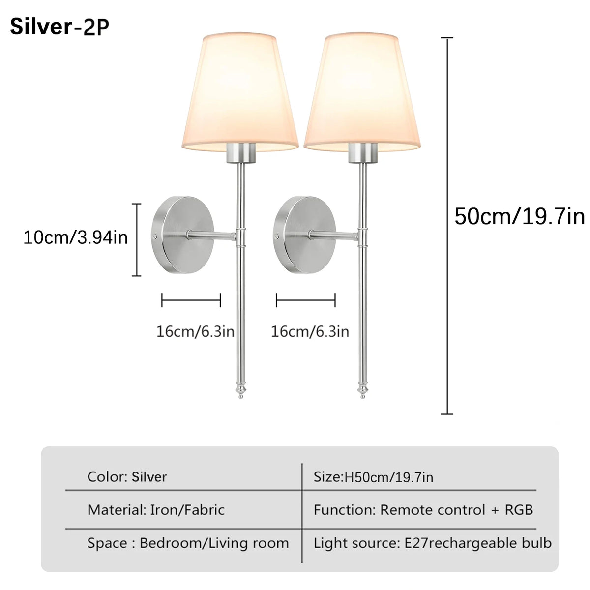 lampe murale moderne or blanc rechargeable rgb vis minimaliste led abatjour