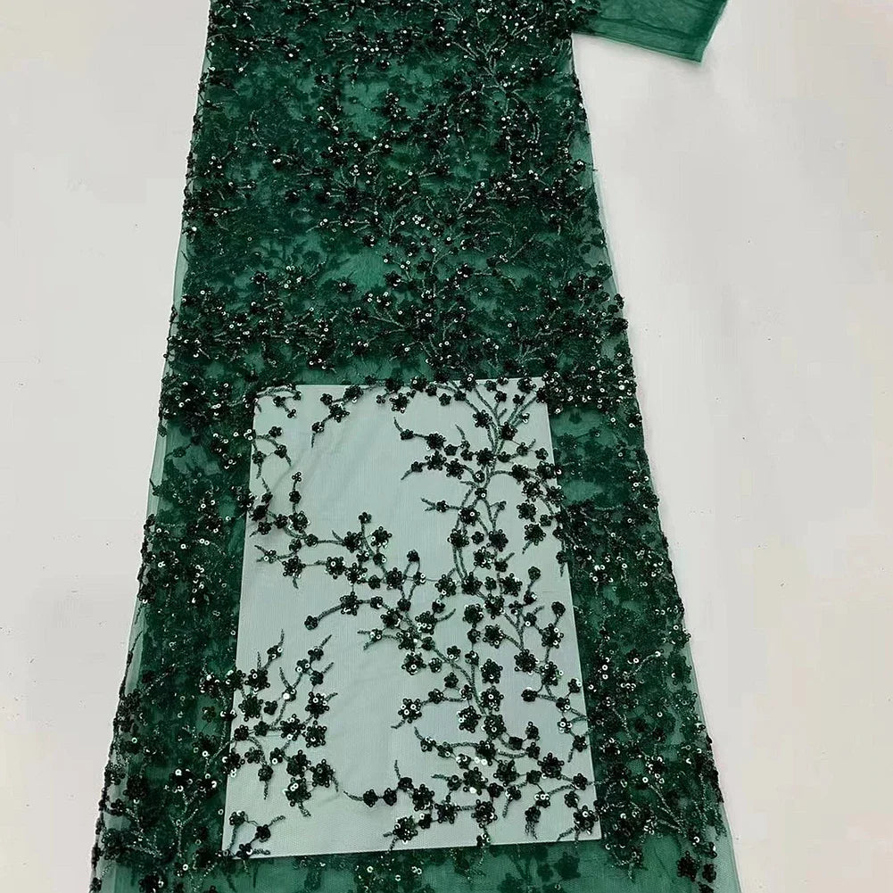 tissu dentelle sequins motifs floraux polyester translucide élégant noir blanc rose vert bleu marine