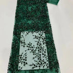 tissu dentelle sequins motifs floraux polyester translucide élégant noir blanc rose vert bleu marine