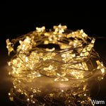 guirlande lumineuse étoiles dorées fil transparent auto batterie 5m 50lumières moderne noël mariage