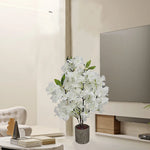 décoration intérieure plante artificielle fleurs feuilles moderne rose blanche verte salon