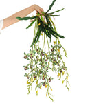 Bouquet artificiel moderne fleurs simples feuilles vertes blanc violet rose rouge vert intérieur