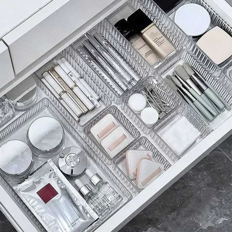 organisateurs rangement tiroir transparent boites rangement minimaliste reutilisable respectueux environnement cosmétiques maquillage brosse pinceaux