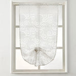 rideau moderne fleur gris rose blanc transparent 100 polyester chambre salon