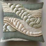 coussins tissés motifs noeuds verts blancs modernes non toxiques respectueux environnement 40x40cm 45x45cm 50x50cm