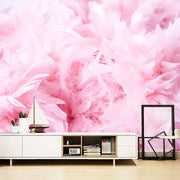papier peint mur plume rose moderne doux texture paille chambre salon