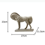 statue cheval moderne texturée beige gris décoration chambre art deco sculpté