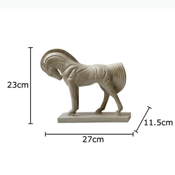 statue cheval moderne texturée beige gris décoration chambre art deco sculpté