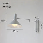 lampe murale articulée rouge blanc moderne prise fixée mur led chambre coucher