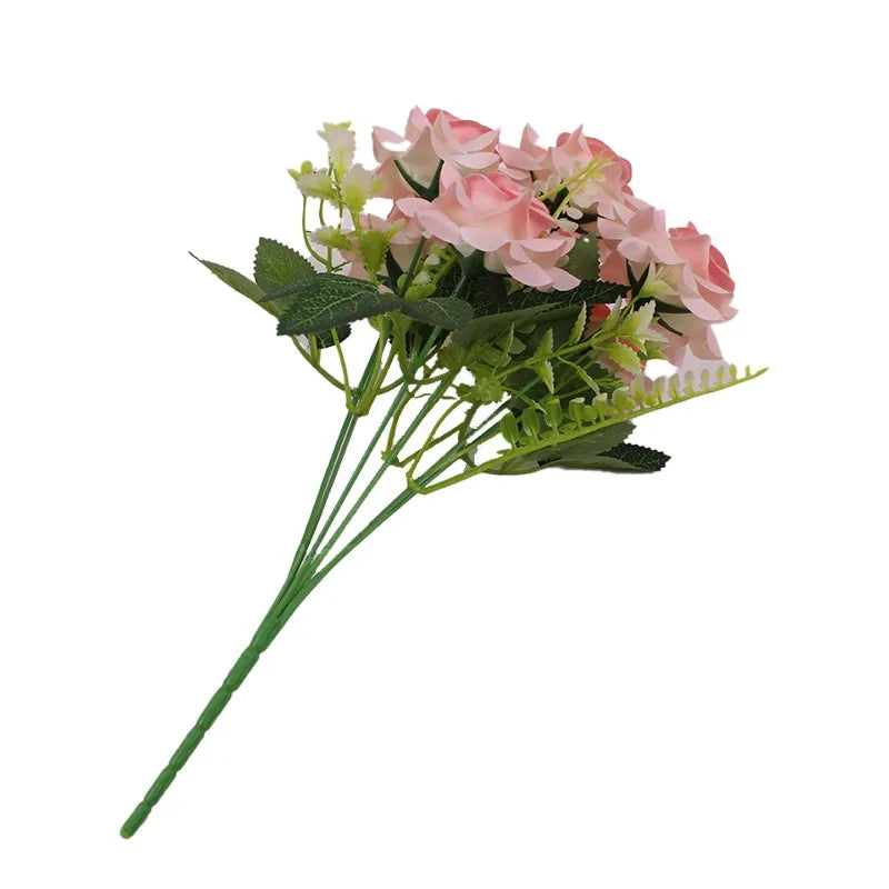 décoration intérieure bouquet artificiel roses soie classique blanc violet noir
