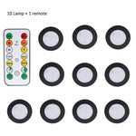 lampe led ronde noir blanche télécommande éclairage nuit chambre placard rechargeable batterie sèche moderne