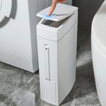 poubelle moderne salle bain brosse wc blanc déchets respectueux environnement
