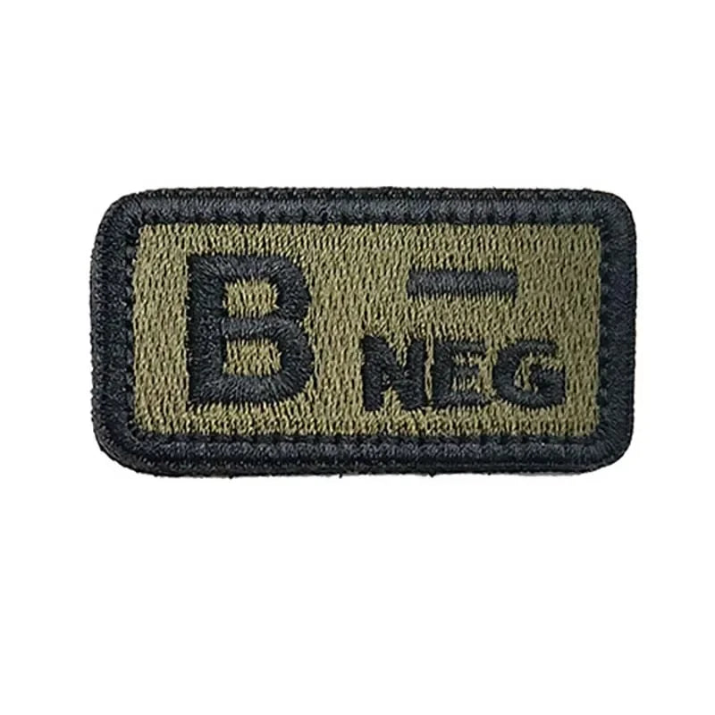 écussons sang type badges patchs militaires vert olive noir crochet boucle 2.5cm 5cm pos
