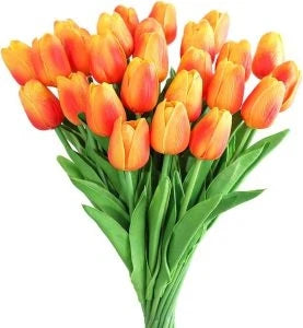 bouquet tulipes artificielles multicolores moderne vase transparent mariage décoration intérieure