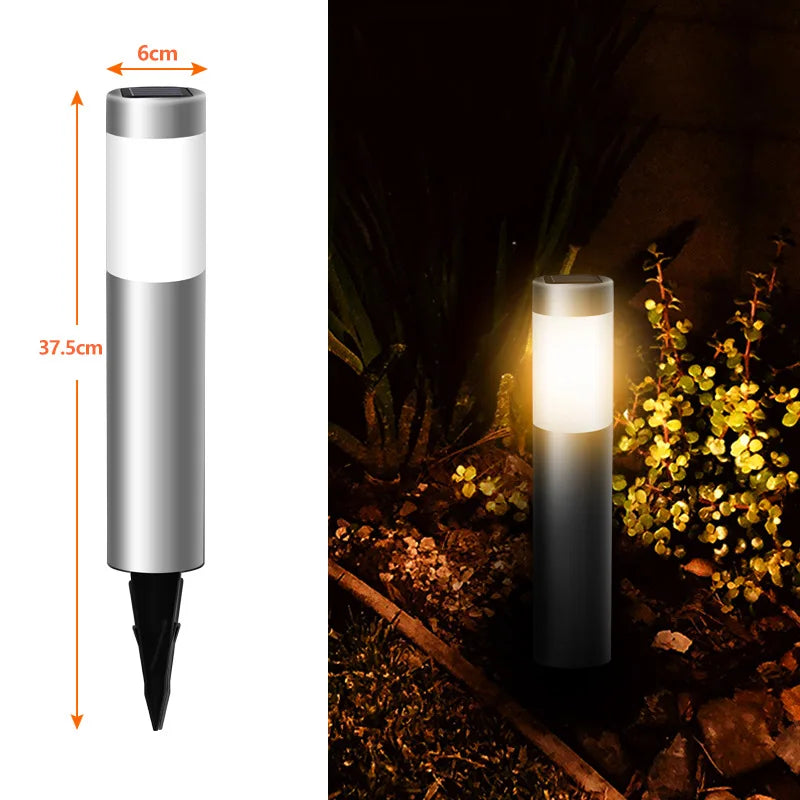 lampes solaires argentées éclairage extérieur moderne facile ip65 protection solaire