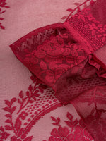 rideau brodé fleurs rouge classique transparent décoration intérieure maison pastorale 140x200cm