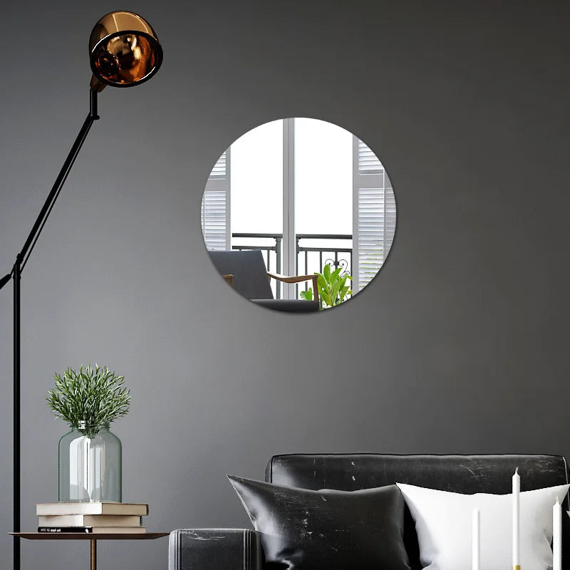 miroir rond transparent adhésif décoration murale moderne petit miroir décoratif maison appartement