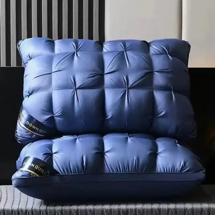 oreiller fleur torsadée velours polyester coton plis modernes gris blanc rose bleu fixations DOWNQUILT