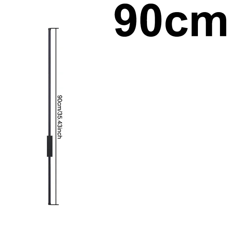 lampe led moderne noire fixée mur 120cm 6500k 4500k 3000k aluminium