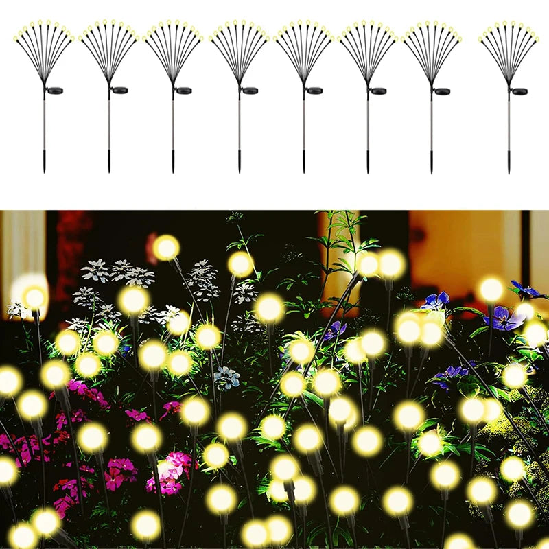 lumière solaire jardin effet luciole moderne autoinstallation ip65 led blanc oeilletsextérieur scintillement