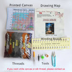 toile d'art abstraite point croix kit broderie coton 11ct moderne or noir rouge blanc