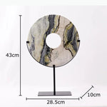disques decoratifs marbre modernes blanc gris noir beige support metallique decoration maison