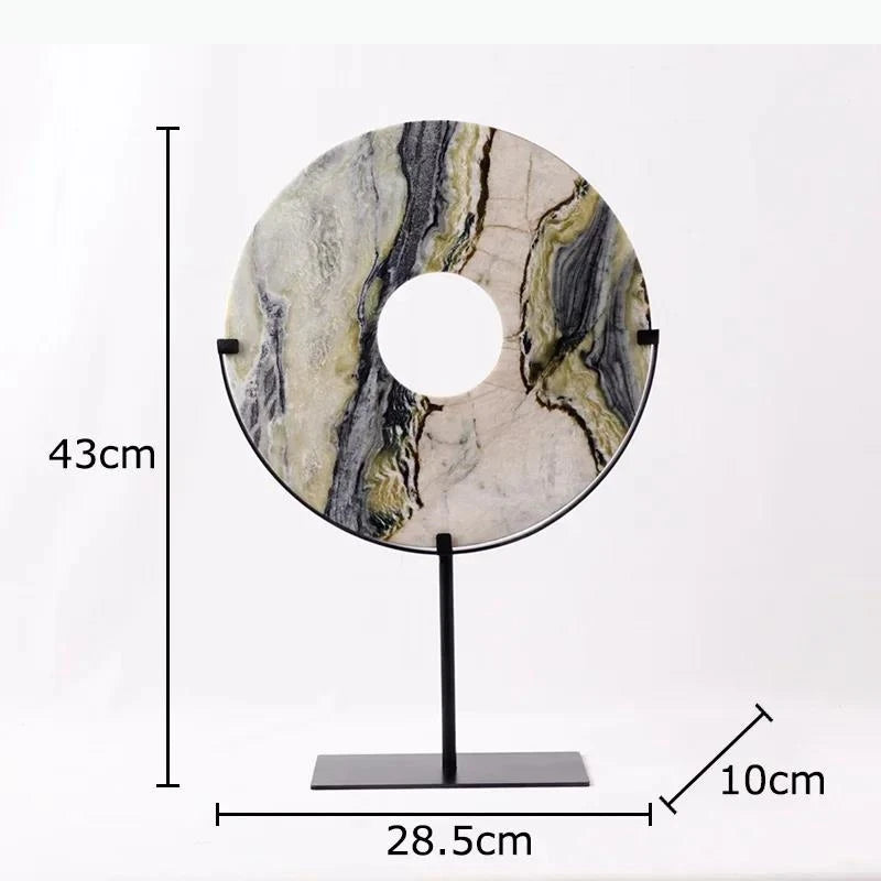 disques decoratifs marbre modernes blanc gris noir beige support metallique decoration maison
