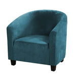 Housse fauteuil velours gris foncé étirable moderne élastiques canapé intérieur extérieur