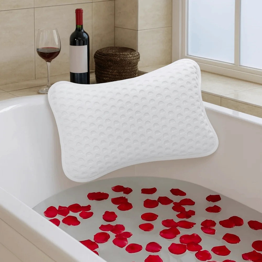 coussin bain blanc perforé confort 30x20cm doux tête spa