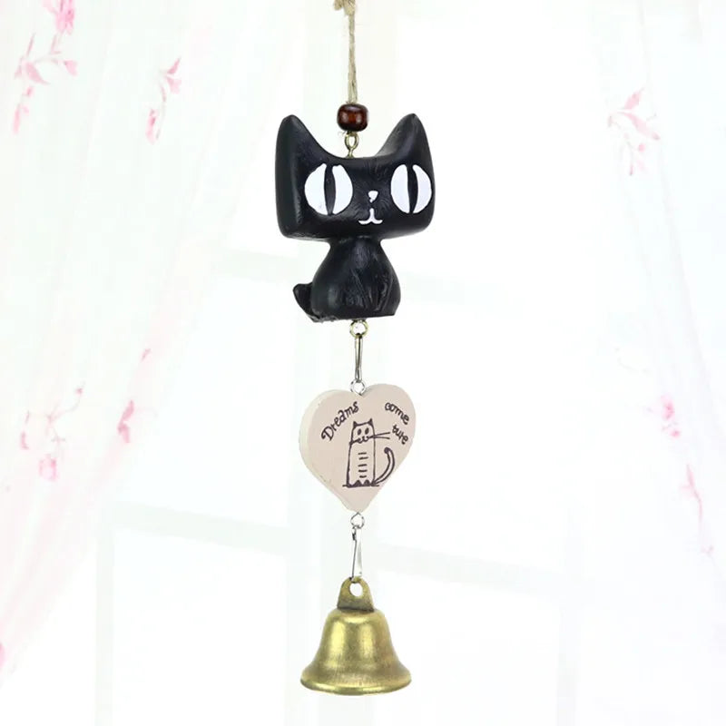 ornements résine cloches jardin japonais totoro animal compagnie motifs bois opaque artisanal