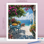 tableau peindre paysage marin fleurs toile diy peinture propylène decoration cadeau hobby nouveau peintre