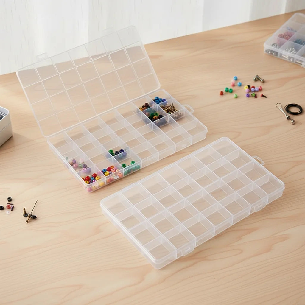 boîte rangement bijoux transparente compartiments modernes organisation pratique accessoires broderie voyage porte bijoux multifonctionnels
